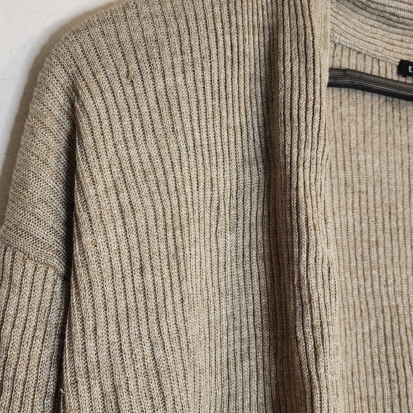 Eileen Fisher 100% Organic Linen Ribbed Knit Open Front Cardigan, sz L - Picture 5 of 5